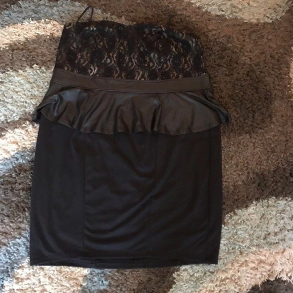 Black & cream strapless dress torrid 24